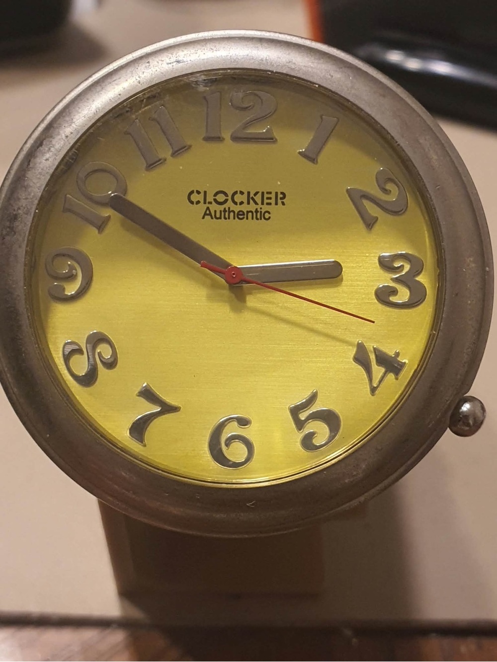 Vtg Clocker Authentic Silver/Yellow Oversize Women's Watch